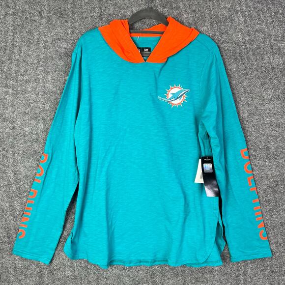 NWT Miami‎ Dolphins NFL Team Apparel Hoodie Women's Sz XL Pullover Lightweight - Picture 1 of 11